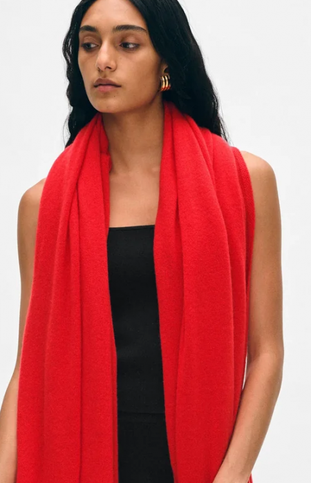 Cashmere Travel Wrap Bright Scarlett