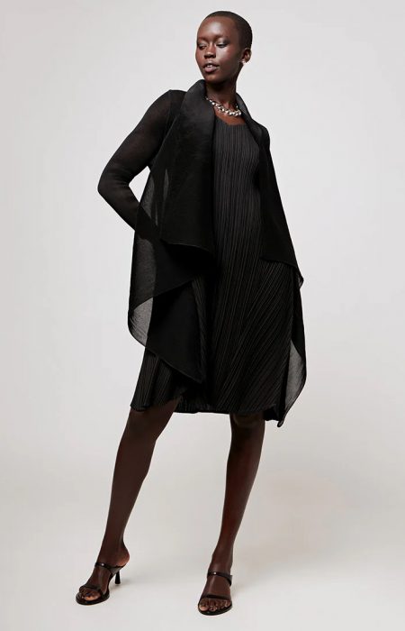 Alquema - Collare Chiffon Coat Black