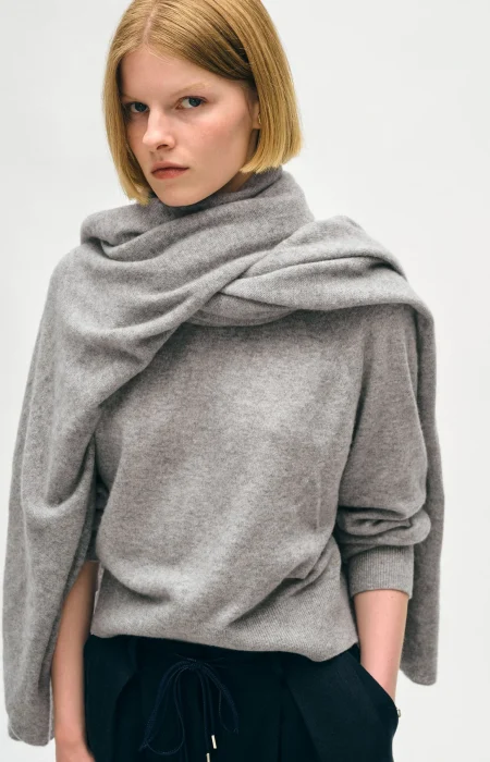 Cashmere Travel Wrap Grey Heather