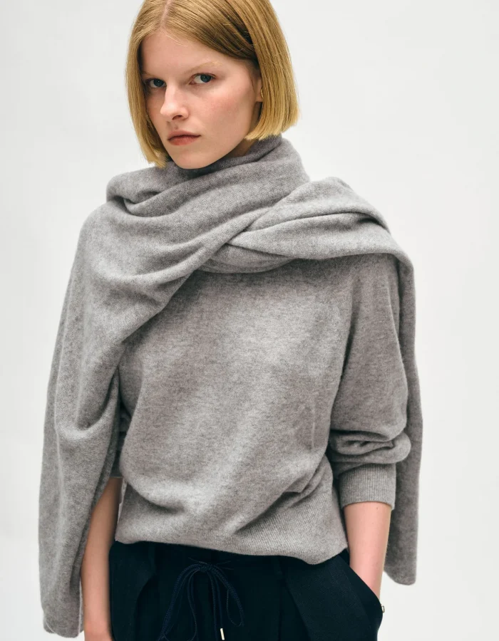 Cashmere Travel Wrap Grey Heather