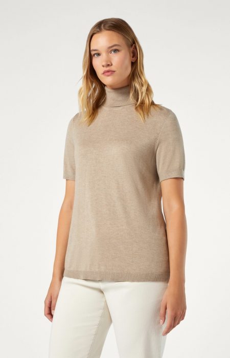 Short Sleeve Turtleneck Sweater