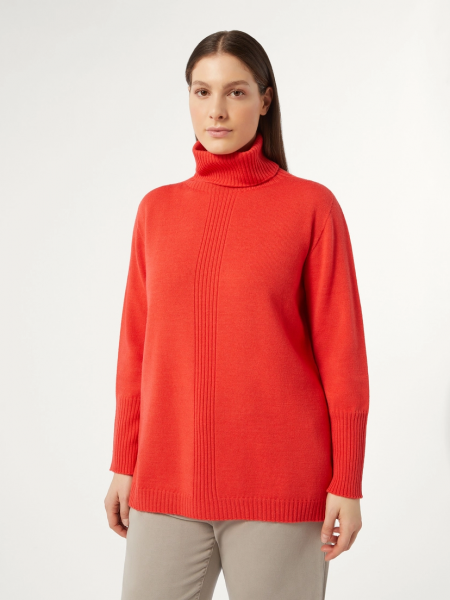 Marina Rinaldi -Ugo Wool Blend Turtleneck Sweater in Red