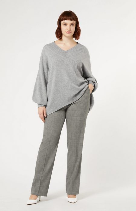 Marina Rinaldi - Wool foulé trousers black white